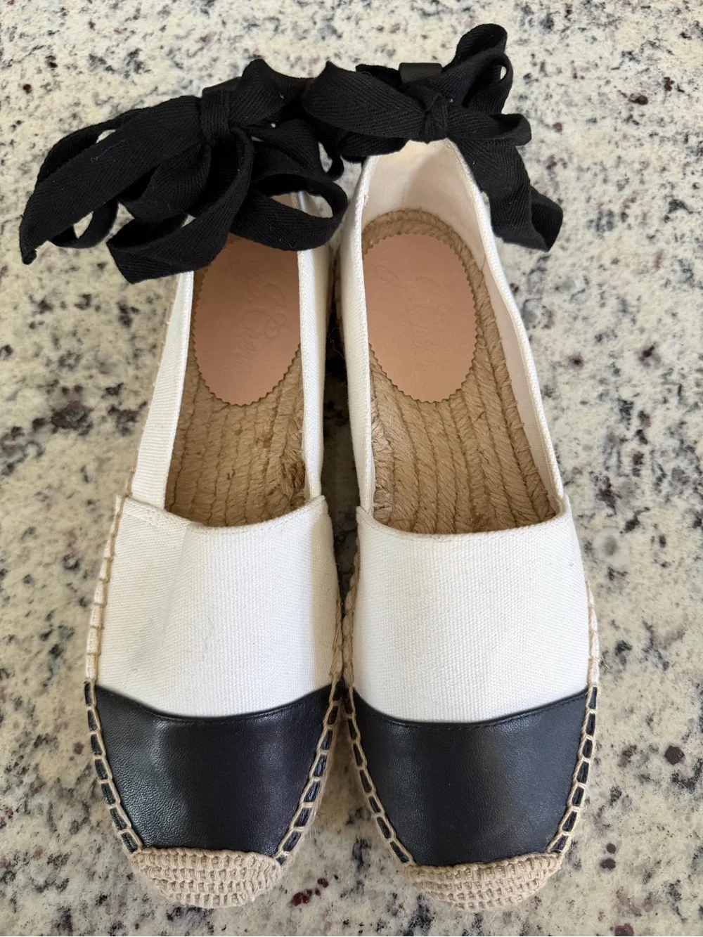 NWOT J.Crew Canvas Lace-Up Espadrilles with Leather Cap Toe - Size 7.5